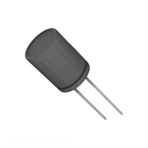 Condensador de Aluminio de Canal del Fabricante 100uF, Tipo Through Hole 63YXJ100M10X12.5, 100UF 20% 63V, Radial TH - Product Image 1