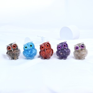<span class=keywords><strong>Livraison</strong></span> rapide énergie de guérison naturelle hibou ornement mignon résine cristal <span class=keywords><strong>gravier</strong></span> puces pour Souvenir et cadeau décoration - Product Image 2