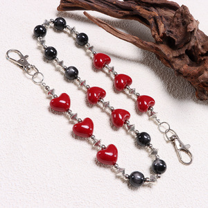 Gothic Red Heart Beaded Waist <b>Chain</b> Double Layer For <b>Jeans</b> Adult Fashion Accessory - Product Image 4