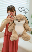 Boneka Kelinci Lucu T Custom Angry Rabbit, Mainan Hewan Boneka Bulu, Boneka Kelinci Kartun, Bantal Lucu, Teman Tidur, Plushie