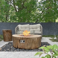 Chauffe-terrasse arrière-cour Gaz propane Gaz naturel Table de feu en bois Forme de colonne personnalisée Foyer en bois GRC
