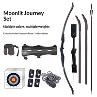 Ensemble d'arc recurve Moon-Running avec flèches en fibre, plusieurs couleurs, options de force de tir de 20 à 40 lbs, inclut un cible en papier et un protège-arc