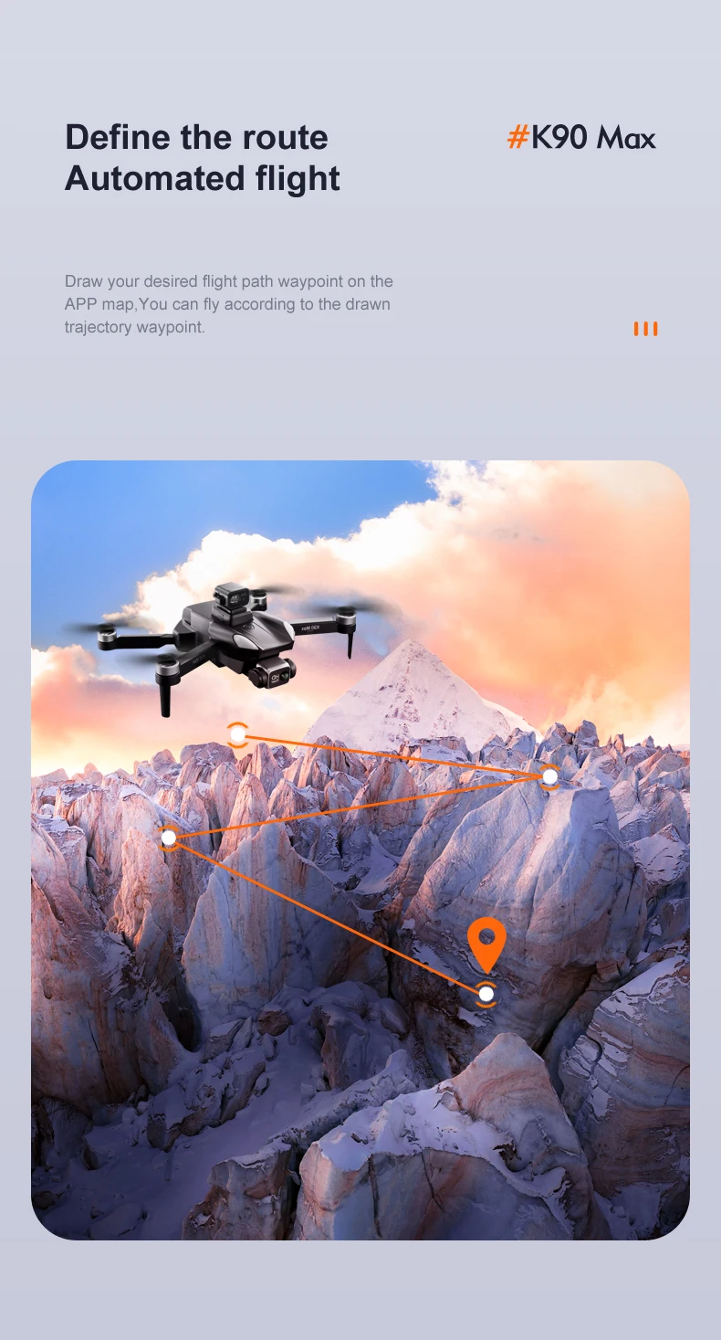 K90 Max drone, Draw your desired flight path waypoint on the APP map, You can fly according to the