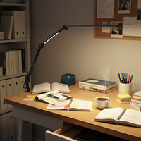 Lampe de bureau LED moderne en aluminium, design simple et flexible, double éclairage, protection oculaire, contrôle tactile, éclairage d'ambiance grand angle