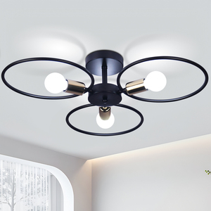 Kim Loại Đèn Trần 3 Vòng Vòng E26 Bóng Đèn Cho Nhà Phòng Khách Trang Trí Nội Thất Đèn Chùm Đèn Trần - Product Image 1