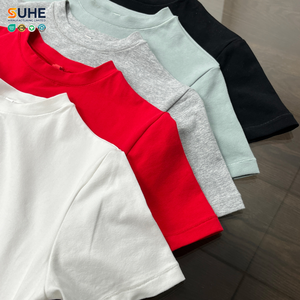เสื้อยืดคอตตอนเจอร์ซีย์ SUHE ทรงเข้ารูป ระบายอากาศได้ดี แขนสั้น คอกลม สีพื้น ย้อมสีแบบเรียบ ไม่เป็นขุย เป็นมิตรต่อสิ่งแวดล้อม - Product Image 5