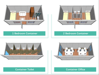 Maisons conteneurs pliables à bas prix de 20 pieds, bureaux préfabriqués, maisons conteneurs pliantes, mini-maisons