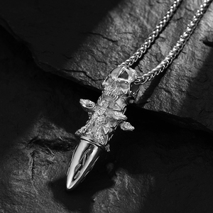 ALIN Gothic Skeleton Rắn Đầu Đạn Thép Không Gỉ Mặt Dây Chuyền Vòng Cổ Người Đàn Ông Phụ Nữ Đồ Trang Sức - Product Image 4