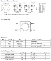 Worldsemis/W 8bit 256 gris 3,3 V-5,5 V 12mA * 3 WS2812B pixel LED RGB IC Para computadora y periférico