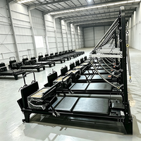 Lit de Pilates semi-élevé portable en alliage d'aluminium, appareil multifonctionnel pour l'entraînement du tronc, idéal pour la maison et les studios de yoga