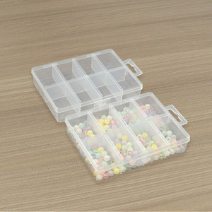 8 Compartment Plastic Storage <b>Box</b> 14x10.5x2.9cm Transparent <b>Tool</b> Organizer For Hardware Buttons Fishing Gear - Product Image 3
