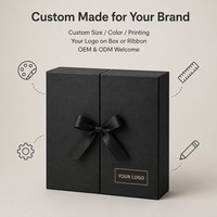 Boîte cadeau personnalisée noire mate texturée C5 à double porte avec ruban magnétique et couvercle à charnière, vente en gros, directement de l'usine pour la vente au détail