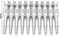 Embouts Torx magnétiques LXD T15, 50 mm, lot de 10, acier S2, embouts de tournevis à tige hexagonale de 1/4 po pour percer et vissage
