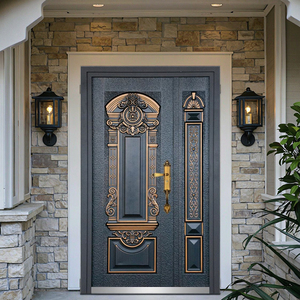 Роскошная турецкая бронированная дверь в современном стиле, звукоизоляционная входная дверь из холоднокатаной стали, антивандальная дверь для виллы - Product Image 1