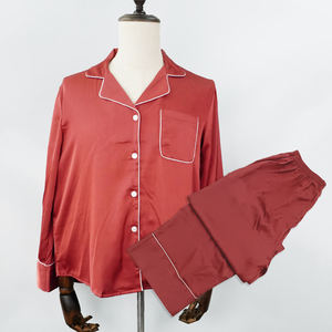 Pijamas de mujer al por mayor ropa de dormir de poliéster para mujer, conjuntos de 2 piezas de marca blanca ropa de dormir de mujer para adultos - Product Image 2