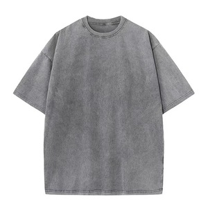 T-shirt da <span class=keywords><strong>uomo</strong></span> oversize in <span class=keywords><strong>cotone</strong></span> pesante, stile vintage lavato, moda retrò, mezza manica, estiva. - Product Image 5