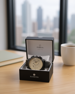 Slibruda Fashion Smart Watch da uomo con cinturino in pelle, cronografo, cassa rotonda in acciaio inossidabile, colori misti - Product Image 2