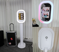 Photomaton économique pour mariage et événements sociaux, avec éclairage LED RGB coloré et flight case