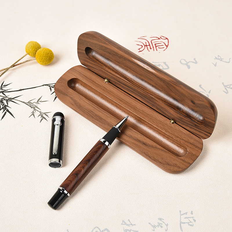 Экологически чистая шариковая ручка с вишней в подходящей деревянной подарочной коробке Деревянная ручка с деревянным футляром
