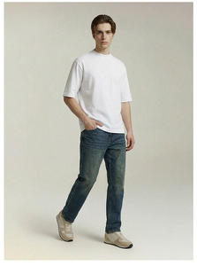 T-shirt technique avec logo personnalisé |   T-shirt japonais anti-rides coupe ample 220g |   Haut à cinq manches pour homme, anti-transpiration, à épaules tombantes - Product Image 6