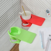 Support de tasse à clipser multifonctionnel en plastique épaissi à un seul niveau de deuxième génération pour table et bureau d'ordinateur