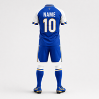 Paket Pakaian Olahraga Sepak Bola Kaos Custom Bermotif Bernapas Cepat Kering Celana Pendek Retro Musim Panas Set Lengkap Tracksuit Sepak Bola Pria