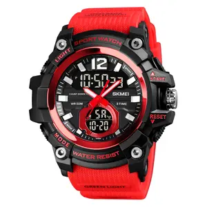 新款skmei 1725数码男士黑色防水闹钟手表中国制造运动手表