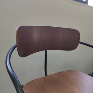 Silla de estilo nórdico con estructura de madera y metal. Silla de comedor con respaldo Silla de ocio industrial para el hogar Muebles minimalistas modernos - Product Image 6