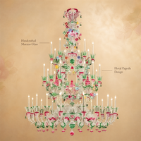 Lustre en verre de Murano artisanal Zeal Lighting, design floral, suspension LED pour hôtel, villa, restaurant, bureau, vente en gros