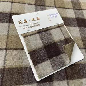 Solid Color Smooth Long Hair Thickening Double Faced Plaid Alpaca Wool Fabric