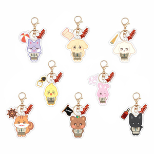 Custom Cartoon UV Printing Acrylic <b>Keychain</b> <b>Anime</b> Pattern Fashionable Souvenir Bag Pendant Accessories - Product Image 1