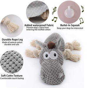 D369 grosir mainan anjing besar tali melengking kaki boneka hewan peliharaan anak anjing bulu domba disesuaikan anjing memotong tali mainan mewah - Product Image 2