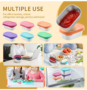Leak Proof 304 Stainless Steel Snack Container with Silicone Lid for <strong>Kids</strong>, 110ml 230ml Lunch Food <strong>Storage</strong> <strong>Box</strong> for Daycare School - Product Image 5