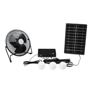 <b>Solar</b> Energy <b>System</b> Mini Fan With 3 Led <b>Lights</b> And <b>Solar</b> Panel For Outdoor Camping Emergency Use - Product Image 5
