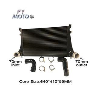 อินเตอร์คูลเลอร์สำหรับ VW Golf GTI R MK7 2.0T <span class=keywords><strong>TSI</strong></span> A3 S3 8V Leon 5F ความหนา640*410*55มม. ท่อและครีบ70มม. ทางเข้า - Product Image 1