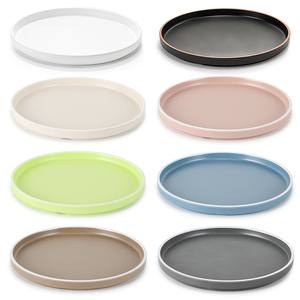 Piatto da bistecca in melamina in stile nordico di lusso piatti da portata riutilizzabili per la colazione dell'hotel in plastica piatta creativa - Product Image 2