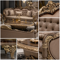 Maßgefertigtes Luxus-Villa-Hotel-Lobby Klassisches Wohnzimmer-Möbelset 6-7-Sitzer Sofa-Garnitur mit Couchtisch