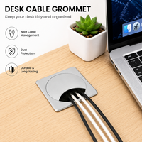 Vente en gros de fil de câble de bureau œillets de câble de couverture de trou pour le bureau PC organisateur de cordon de câble de bureau couvercle en plastique
