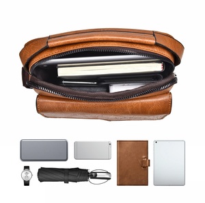 Bolsos de hombro pequeños multifuncionales de gran capacidad de cuero de PU para negocios y ocio para hombres, bolsos cruzados, bolsos para documentos - Product Image 5