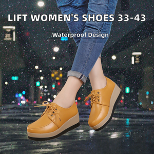 Chaussures décontractées pour femmes, semelle épaisse, taille 33-43, augmentant la taille, respirantes, antidérapantes, légères, été, hiver, noir, marron - Product Image 2