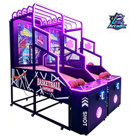 Machine de jeu d'arcade de basketball de rue commerciale pliable à monnayeur, avec affichage LED de scores en japonais et anglais, garantie 1 an, pour adultes