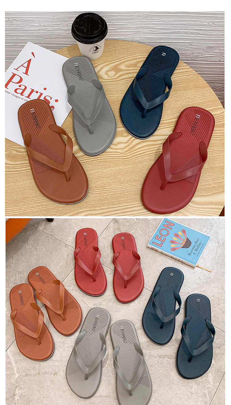 Men's Non-slip Outdoor Beach Flip-flops Slipper Fashion Breathable PVC PE Filp Flops