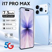 Nouveau 2025 17 Pro Max 5G 7,3 pouces HD 16 Go+1 To Processeur Octa Core Caméra Arrière 108MP LTE CDMA Cellulaire Espagnol Anglais Français