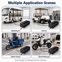 Pengisi Daya Baterai Lithium Cerdas 48V15A dengan Proteksi Overcharge, Pengisi Daya Baterai Li-ion 54.8V58.4V58.8V untuk Stasiun Daya Becak Listrik