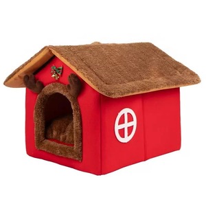 New Year's Christmas Cat <b>Nest</b> Kennel Removable Washable Pet <b>Nest</b> Christmas Cat House Semi-enclosed Warm Cat <b>Nest</b> - Product Image 1