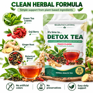 OEM Herbal Detox <b>Tea</b> Peach Flavor 20 Pyramid Bags Body Cleanse Colon Detox Flat Belly Slimming <b>Tea</b> Manufacturer - Product Image 2