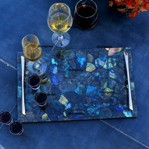 Bandeja de mármol con diseño geométrico moderno para decoración del hogar, bandeja para servir y exhibir, precio mayorista actualizado, en venta. - Product Image 4