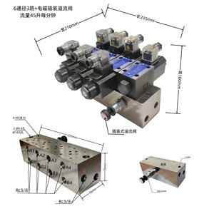 Bloc de vanne hydraulique M22*1.5, vanne de commande directionnelle à six voies, plaque de montage en acier 45 - Product Image 4
