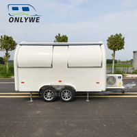 Remolque de Comida Rápida ONLYWE con Doble Eje, Aprobado por el US DOT, con Aire Acondicionado Dividido y Paneles de Toldo Plegables
