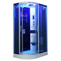 Nouvelle Douche de Style Moderne Économique avec Chauffage et Lumière LED Cabine de douche vapeur coulissante sans cadre, tout-en-un pour la douche et le lavage